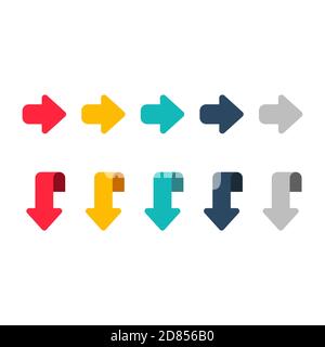 Arrow set icon. Arrow symbols. Arrow isolated vector graphic elements. Stock Vector