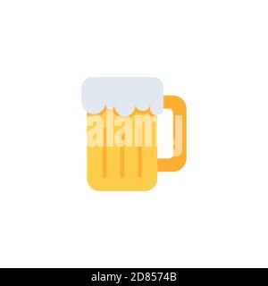 beer glass vector icon symbol alcohol drink isolated on white background Stock Vector