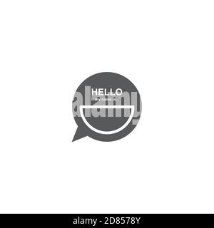 Badge or register vector isolated sticker hello my name is in trendy flat style on white background. Stock Vector