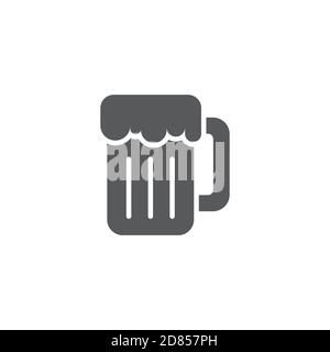 beer glass vector icon symbol alcohol drink isolated on white background Stock Vector