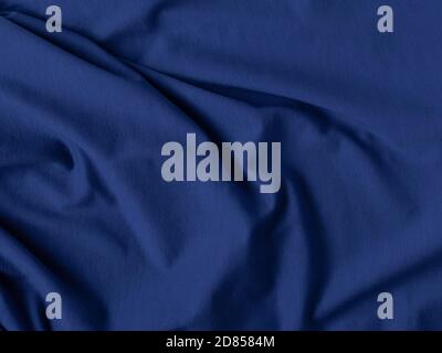classic blue fabric sample. pleated fabric texture. concept for home design, interior Stock Photo