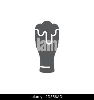 beer glass vector icon symbol alcohol drink isolated on white background Stock Vector