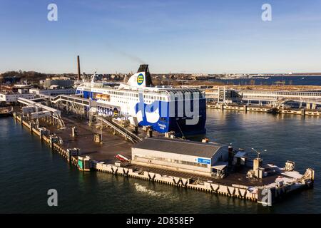 Tallinn, Estonia. The MS Finlandia, a cruiseferry of Finnish ferry operator Eckero Line that operates between Tallinn and Helsinki, in Port of Tallinn Stock Photo