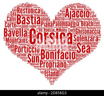 Love Corsica word cloud concept Stock Photo