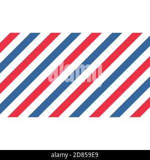 Barber colored liner background. Blue red vector pattern. stripe pattern. Stock Vector