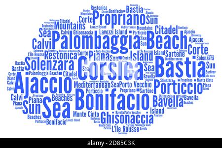 Corsica word cloud concept Stock Photo