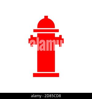 Red fire hydrant symbol icon Stock Photo