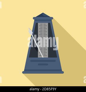 Mechanical metronome icon, flat style Stock Vector
