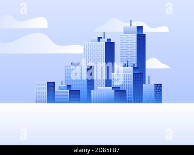 Landscape modern city. Concept website template. Ideal as a background or for your infographic. Vector illustration. Stock Vector
