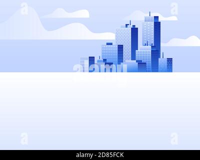 Landscape modern city. Concept website template. Ideal as a background or for your infographic. Vector illustration. Stock Vector