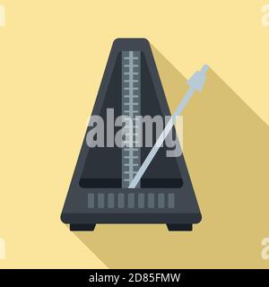 Metronome icon, flat style Stock Vector
