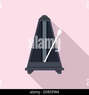 Classic metronome icon, flat style Stock Vector