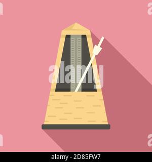 Instrument metronome icon, flat style Stock Vector