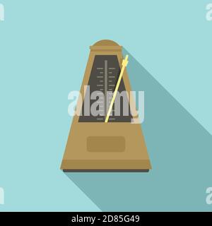 Motion metronome icon, flat style Stock Vector