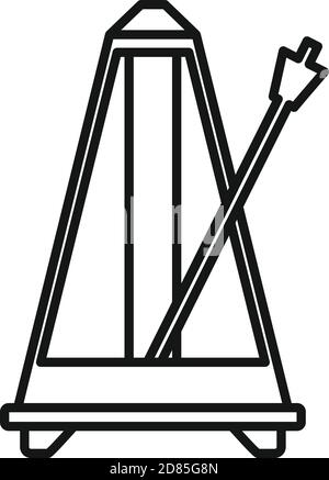Classic metronome icon, outline style Stock Vector