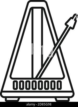 Metronome icon, outline style Stock Vector
