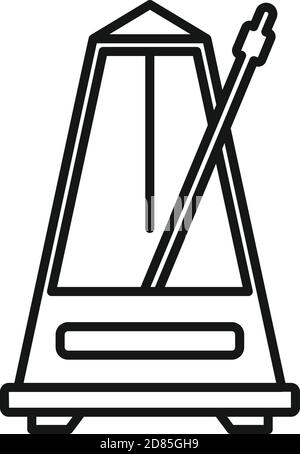 Music metronome icon, outline style Stock Vector
