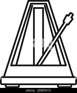 Metronome beat icon, outline style Stock Vector