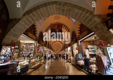 Passages and shops in Egyptian Spice market, Istanbul, Turkey Stock Photo