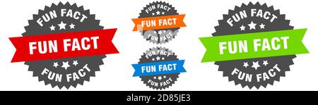 fun fact sign. round ribbon label set. Stamp Stock Vector
