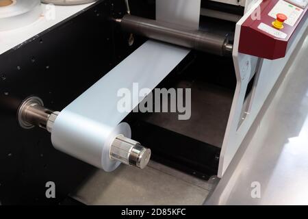 printing roll machine, close up Stock Photo