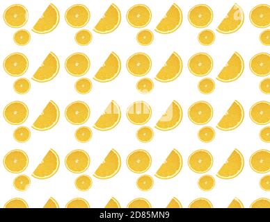 Oranges, seamless pattern of citrus fruits as background Stock Photo