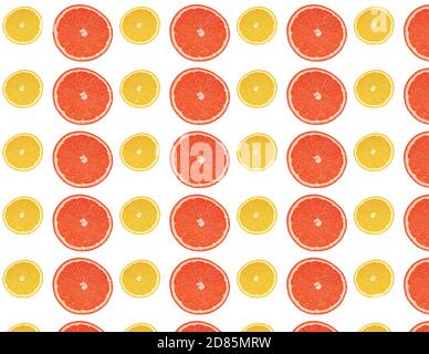 Oranges, seamless pattern of citrus fruits as background Stock Photo