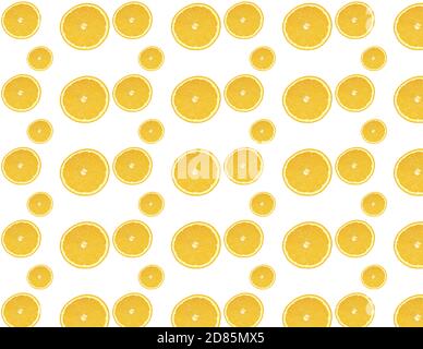 Oranges, seamless pattern of citrus fruits as background Stock Photo