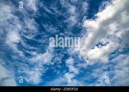 Highly detailed blue cloudy sky background Stock Photo