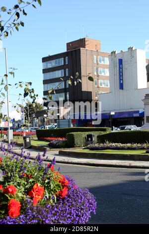 Burns House, Burns Statue Square Ayr. Ayrshire, Scotland, UK. A 1960s concrete building housing South Ayrshire Council offices. Now demolished Stock Photo