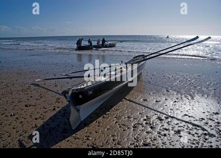 celtic longboat south beach tenby pembrokeshire west wales Stock Photo ...