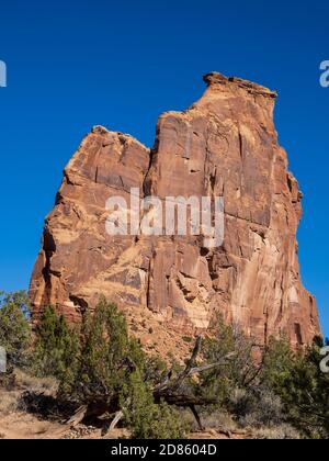 Independence Monument, Monument Canyon Trail, Colorado National Monument near Grand Junction, Colorado. Stock Photo