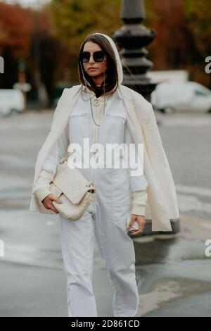 Street style at Paris Fashion week, SS21 Stock Photo