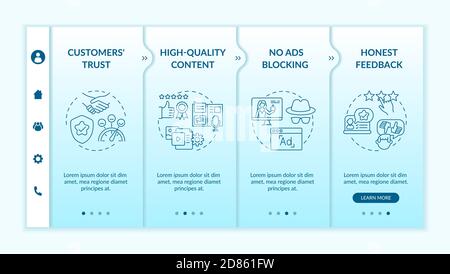 Influencer marketing advantages onboarding vector template Stock Vector