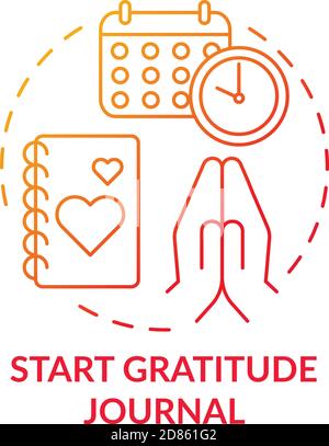 Start gratitude journal concept icon Stock Vector