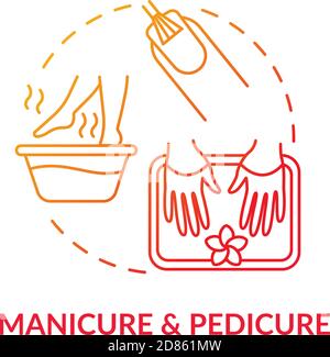 Manicure and pedicure concept icon Stock Vector