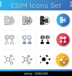 Synergy icons set Stock Vector