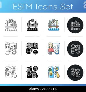 Basic public needs icons set Stock Vector