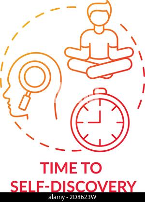 Time to self discovery concept icon Stock Vector