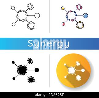 Synergetic network icon Stock Vector