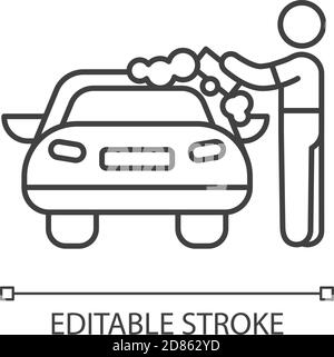 Simple line art Car Wash Salon logo design Stock Vector Image & Art - Alamy