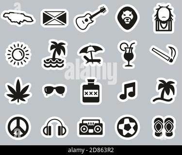 Football Or American Football Icons White On Black Sticker Set Big Stock  Vector Image & Art - Alamy