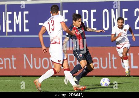 Bologna's Federico Santander (R) in action during the Coppa Italia soccer match Bologna Fc vs Reggina at the Renato Dall'Ara stadium in Bologna, Italy, 27 October 2020. Photo Michele Nucci  /LM Stock Photo