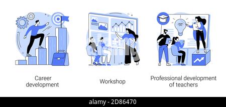 New skills gain abstract concept vector illustrations. Stock Vector