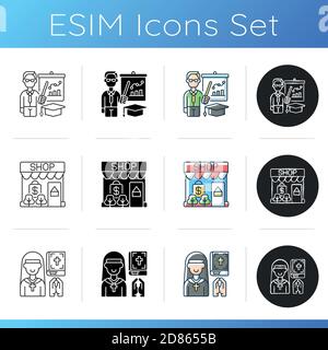 Vital services icons set Stock Vector