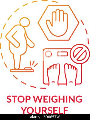 Stop Weighing Yourself Concept Icon Stock Vector Image Art Alamy