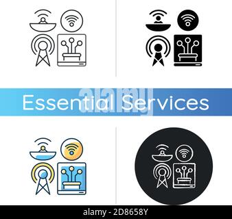Communications infrastructure icon Stock Vector