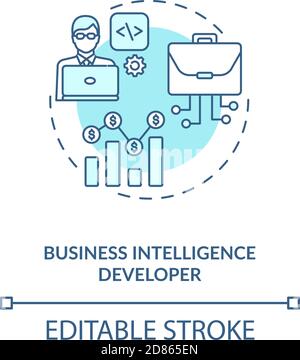 Business Intelligence Developer concept icon Stock Vector