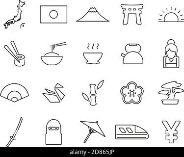 Japan map thin line. Simple illustration of Japan map vector isolated ...