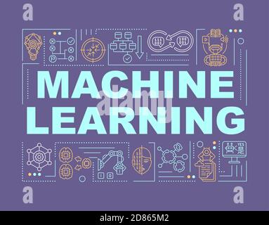 Machine learning technology word concepts banner Stock Vector